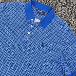 Polo Ralph Lauren Polo Shirt Mens Large Golf Classic Fit All Over Print Cotton